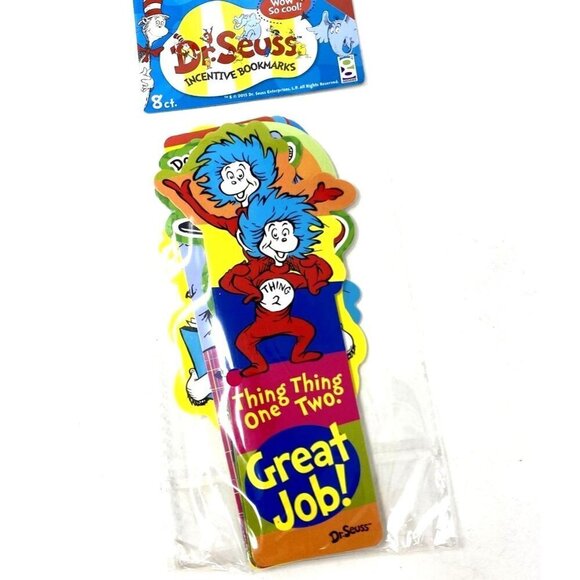 Dr. Seuss Incentive Bookmarks 8 Count Pack Teacher Classroom - Picture 1 of 5